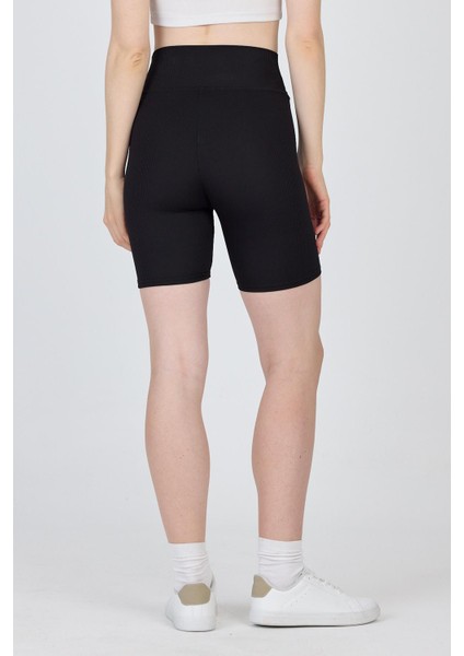 Siyah Fitilli Biker Şort Tayt 3005 indirimleri
