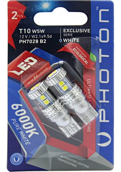 Metrashop T10 W5W Dipsiz Geri Vites/tavan/park/plaka LED Ampulleri, 2'li Set, Beyaz