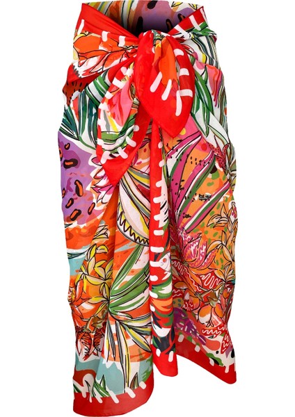 Shelly Şifon Red Flower Pareo (150*100 Cm) modelleri