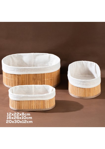 2082 Oval 3lü Pinterest Sepet Bambu Sepet Seti Dekoratif Banyo Mutfak Düzenleyici Organizeri fiyatları