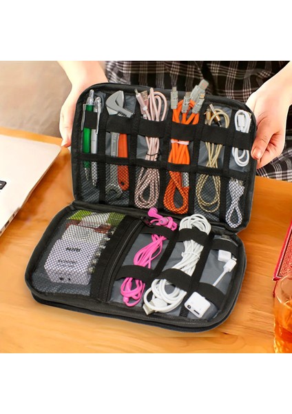 10 Gözlü Seyahat Kablo ve Aksesuar Düzenleyici Organizer Çanta - AL5101