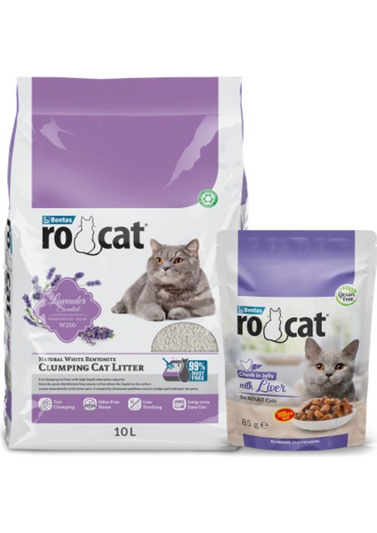 Lavanta Kokulu Beyaz Bentonit Kedi Kumu 10 L (Pouch Hediyeli)