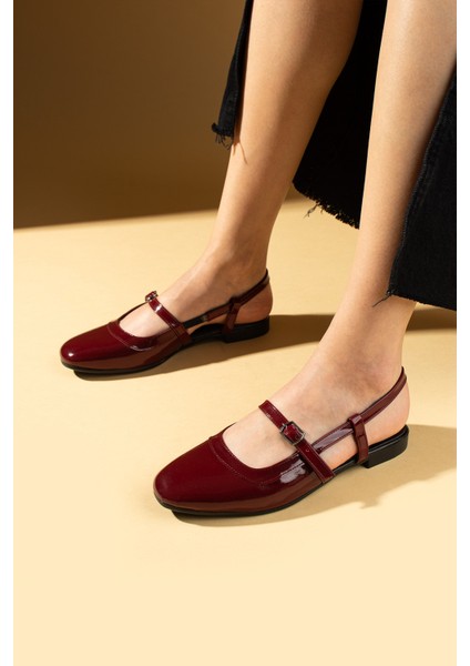 Arkası Açık Tokalı Rahat Kalıp Kadın Babet 018-019-25RUGAN