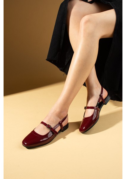 Arkası Açık Tokalı Rahat Kalıp Kadın Babet 018-019-25RUGAN fiyatları