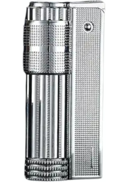 Premiumquality Tek Alevli Gümüş Metal Muhtar Çakmağı