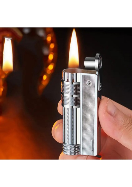 Premiumquality Tek Alevli Gümüş Metal Muhtar Çakmağı modelleri