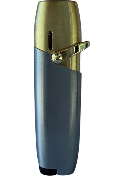 Premiumquality Tek Torch Pürmüz Gümüş Metal Puro Çakmağı