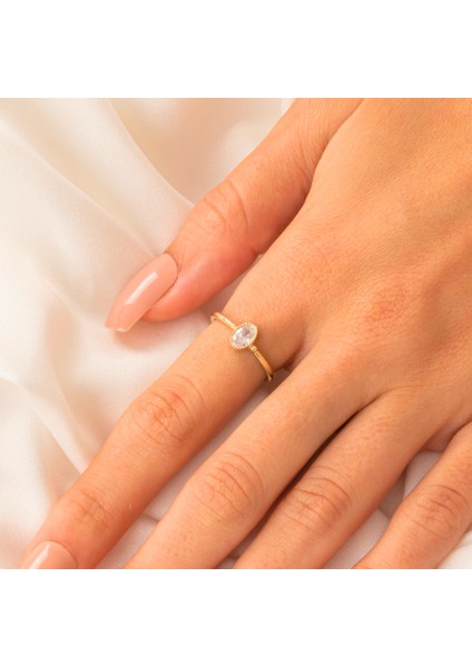 Gümüş Yüzük - 0.35 Karat Signity Swarovski Taşlı Güverseli Tektaş 925 Ayar Gümüş Yüzük indirimleri