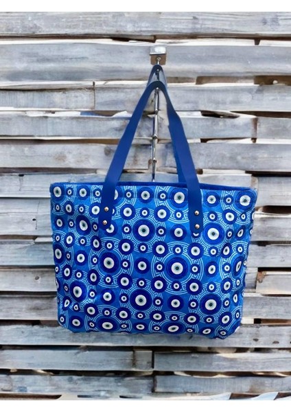 Nazar Model Kadın Çanta Günlük Çanta/Plaj Çantası /Piknik Çantası/Beach Bag fırsatları