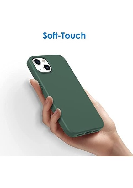 Metrashop Trend iPhone 14 Kılıf 6.1 Içi Kadife Lansman Silikon Kılıf Şok Emici Full Kasa Koruma Sağlayan Kılıf - Liquid Silicone Case Compatible With iPhone 14 6.1 Inch Gel Rubber Full Body Protection Cover Case Drop Protection Case Haki Yeşil