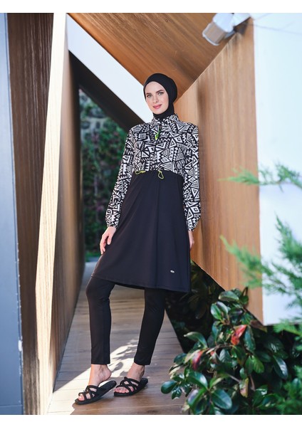 Kadın Likralı Tam Kapalı Tesettür Mayo 21108-25 Siyah fiyatları