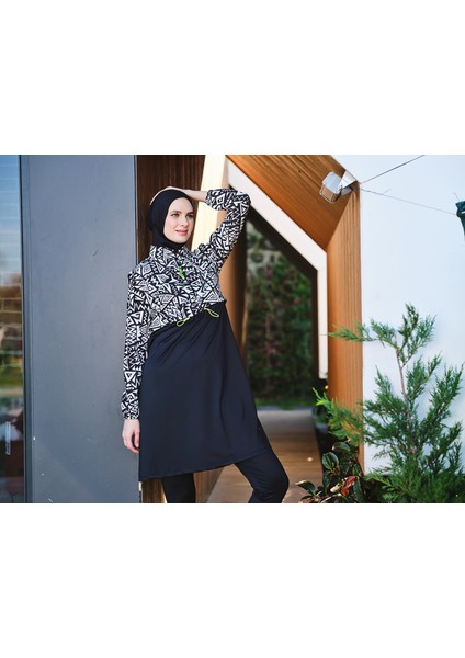 Kadın Likralı Tam Kapalı Tesettür Mayo 21108-25 Siyah indirimleri