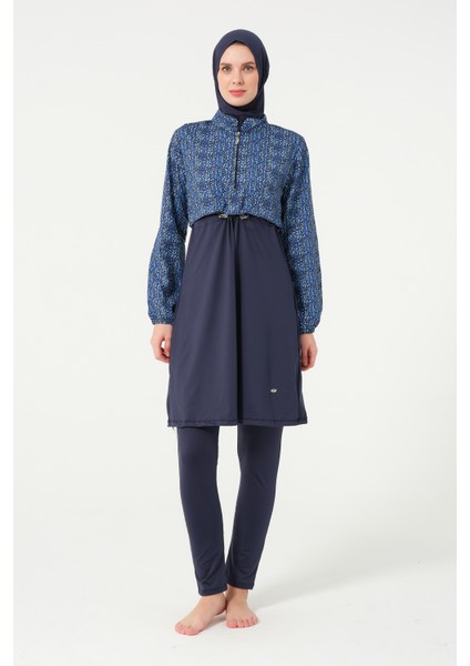 Kadın Likralı Tam Kapalı Tesettür Mayo 21111-25 Koyu Lacivert fiyatları