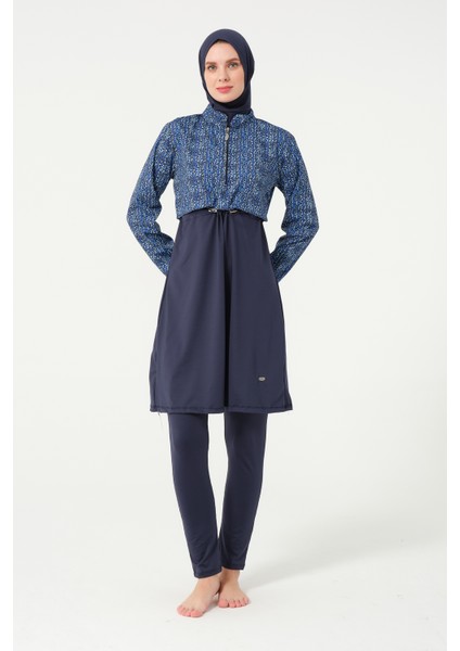 Kadın Likralı Tam Kapalı Tesettür Mayo 21111-25 Koyu Lacivert fırsatları