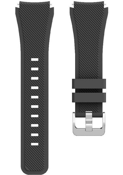 Amazfit Active Edge ile Uyumlu Kordon Tırtık Desenli Tokalı Silikon Kayış