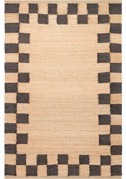 Echo ECH13 Natural Black Xw Jüt ile Üretilen El Dokuma Hasır Jüt Halı