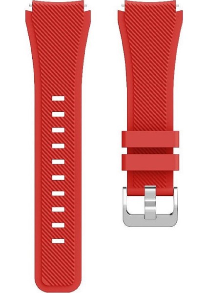 Amazfit Active Edge ile Uyumlu Kordon Tırtık Desenli Tokalı Silikon Kayış
