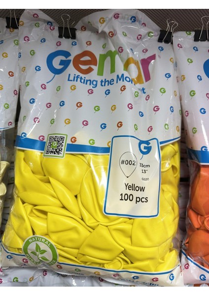 Doğum Günü Organizasyon Parti Balon - 33 Cm. - Sarı Renk - 100 Adet