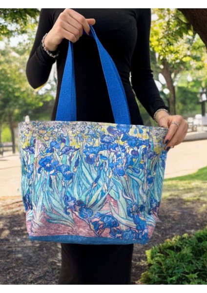 Van Gogh Yıldızlı Gece Kadın Çanta Günlük Çanta/Plaj Çantası /Piknik Çantası/Beach Bag