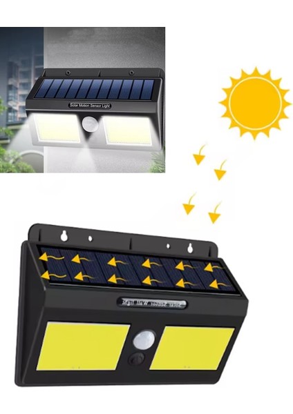 4 Adet Çift Kafalı 96 LED Solar Güneş Enerjili Hareket Sensörlü Bahçe Garaj Ev Aydınlatma Lambası fırsatları