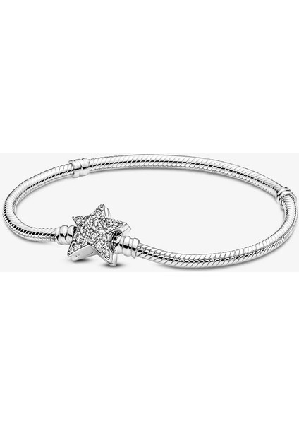 Pandora Moments Asimetrik Yıldız Klipsli Bileklik 925 Ayar Gümüş