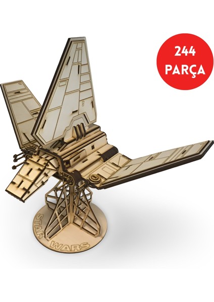 244 Parça Star Wars Inspired Ahşap Uzay Gemisi Maketi - 3D Koleksiyonluk Uzay Aracı Maketi