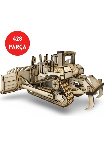 Ahşap Caterpillar D11 Dozer Maketi - 428 Parça - Gerçekçi Ahşap Dozer Maketi