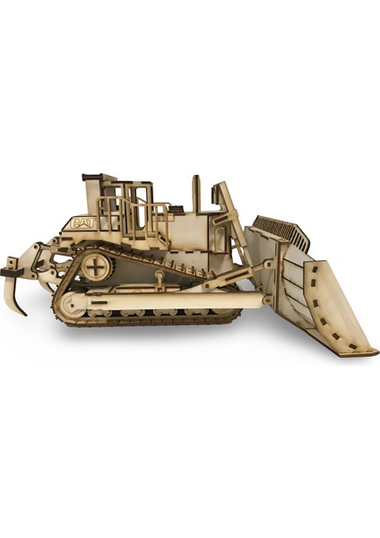 Ahşap Caterpillar D11 Dozer Maketi - 428 Parça - Gerçekçi Ahşap Dozer Maketi
