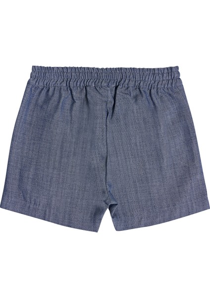 Nakış Detaylı Erkek Çocuk Bebek Şort Mavi modelleri