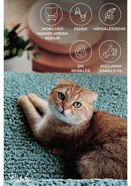 Lastikli Esnek ve Yıkanabilir 2 Kişilik Koltuk Örtüsü Çekyat Kanepe Kılıfı - Turkuaz