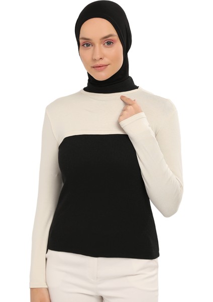 Sıfır Yakalı Boyunluklu Kolluk - Krem