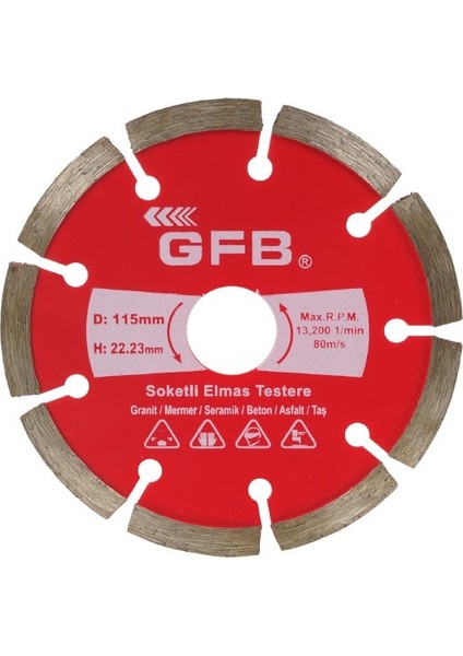 Gfb 2388 Soketli Elmas Beton Mermer Granit Kesici 115 mm