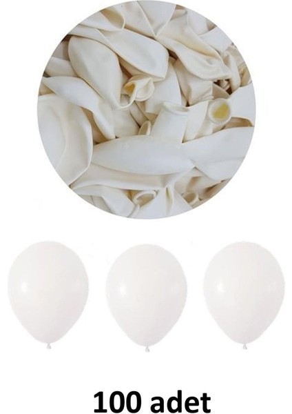 Parti Doğum Günü Organizasyon Balon - 33 Cm. - Beyaz - 100 Adet fiyatları
