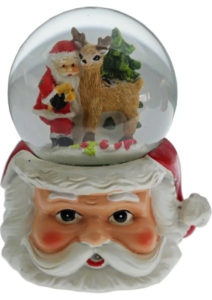 9cm Kar Küre Noel Baba Yılbaşı Çam Ağaç 1 Adet