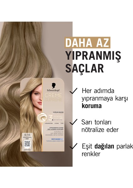 Yoğun Bakım Full Kit 9-16 Küllü Soğuk Sarı Saç Boyası