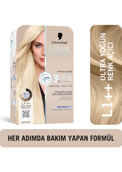 Creme Supreme Yoğun Bakım Full Kit L1++ Ultra Yoğun Renk Açıcı