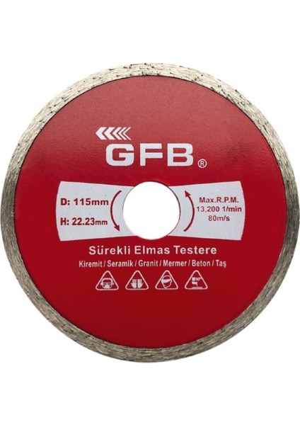 Gfb 2381 Sürekli Turbo Elmas Mermer Granit Kesici 180MM