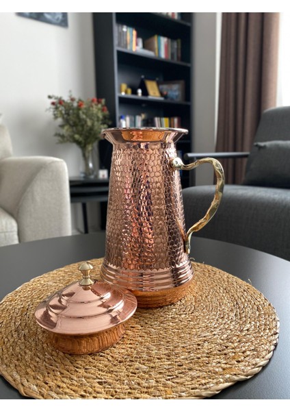 Bakır Petek Desenli Sürahi