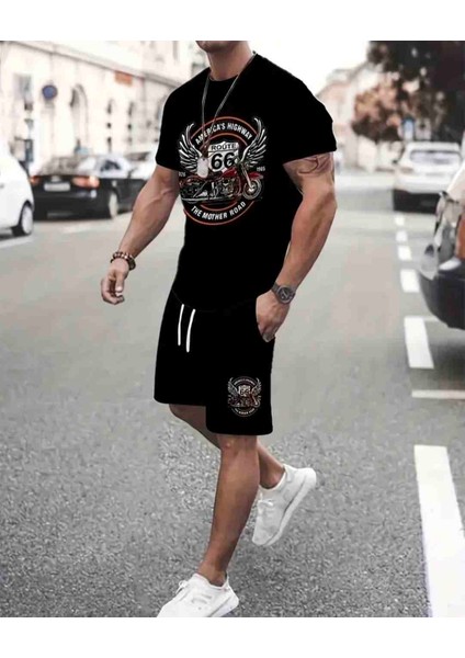 Motorcu Baskılı Özel Tasarım Oversize Alt Üst Takım