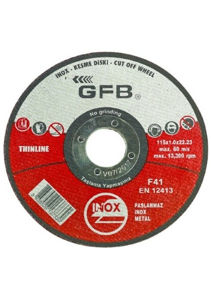 Gfb 2350 Inox Kesici Taş 115X1,0X22,23MM