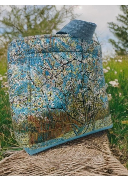 Van Gogh Bahar Dalları Model Kadın Çanta Günlük Çanta/Plaj Çantası /Piknik Çantası/Beach Bag fiyatları
