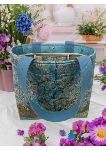 Van Gogh Bahar Dalları Model Kadın Çanta Günlük Çanta/Plaj Çantası /Piknik Çantası/Beach Bag modelleri