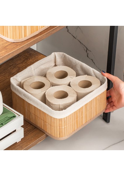 2083 Kare 3lü Pinterest Sepet Bambu Sepet Seti Dekoratif Banyo Mutfak Düzenleyici Organizeri fırsatları