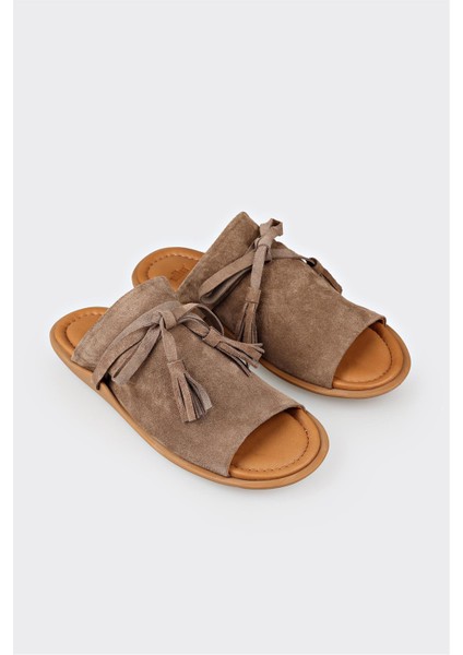 Vizon Deri Kadın Düz Terlik fiyatları