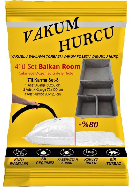 7'li Karma Set-8 Vakumlu Hurç - Vakumlu Poşet -