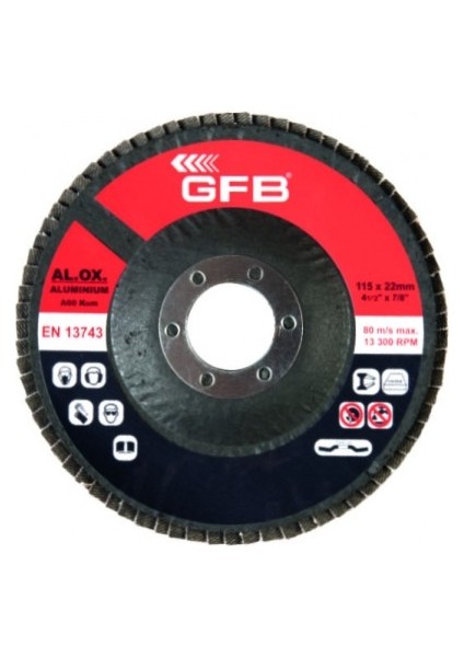 Gfb 2326 Flap Disk Zımp. Alüminyum Kırmızı 115MM 40KUM