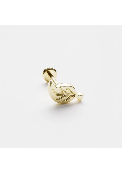 14 Ayar Altın Yaprak Piercing/ Tragus, Helix