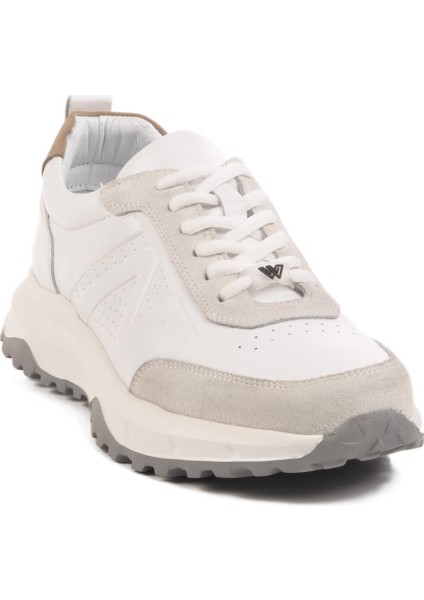 Beyaz Hakiki Deri Erkek Sneaker 2606 M