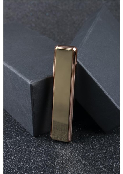 Kişiye Özel Sarı Şarjlı Alevsiz Kızaklı USB Çakmak