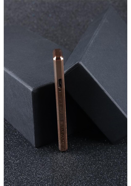 Kişiye Özel Sarı Şarjlı Alevsiz Kızaklı USB Çakmak